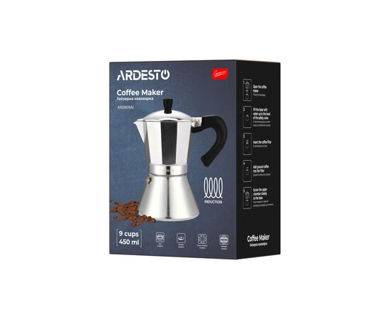 Гейзерная кофеварка Ardesto Gemini Piemonte 9 чашок (AR0809AI), изображение 10 Гейзерная кофеварка Ardesto Gemini Piemonte 9 чашок (AR0809AI), изображение 10
