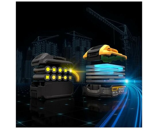 Аккумулятор к электроинструменту DeWALT 18 В XR Li-lon PowerStack 5Ah (DCBP518), изображение 5 Аккумулятор к электроинструменту DeWALT 18 В XR Li-lon PowerStack 5Ah (DCBP518), изображение 5