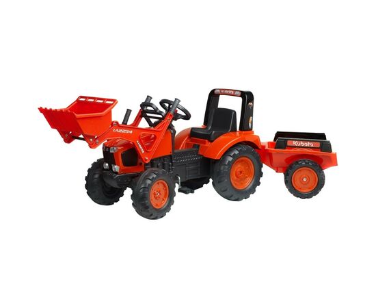 Веломобіль Falk 2060 AM KUBOTA трактор з причепом та ковшем, червоний (2060AM)
