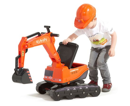 Чудомобиль Falk Kubota экскаватор с шлемом, оранжевый (122), изображение 3 Чудомобиль Falk Kubota экскаватор с шлемом, оранжевый (122), изображение 3