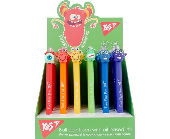 Ручка шариковая Yes Funny monsters автоматическая 0,7 мм синяя (412006), изображение 6 Ручка шариковая Yes Funny monsters автоматическая 0,7 мм синяя (412006), изображение 6