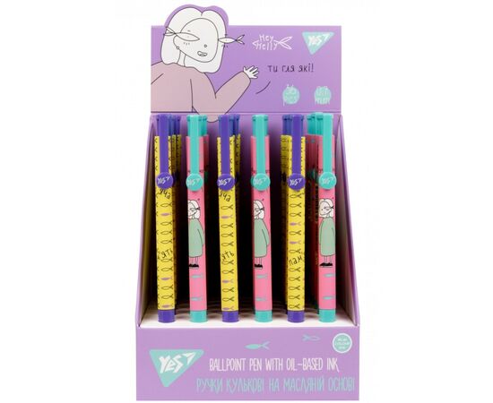 Ручка шариковая Yes Hey Helly автоматическая 0,7 мм синяя (412126), изображение 3 Ручка шариковая Yes Hey Helly автоматическая 0,7 мм синяя (412126), изображение 3