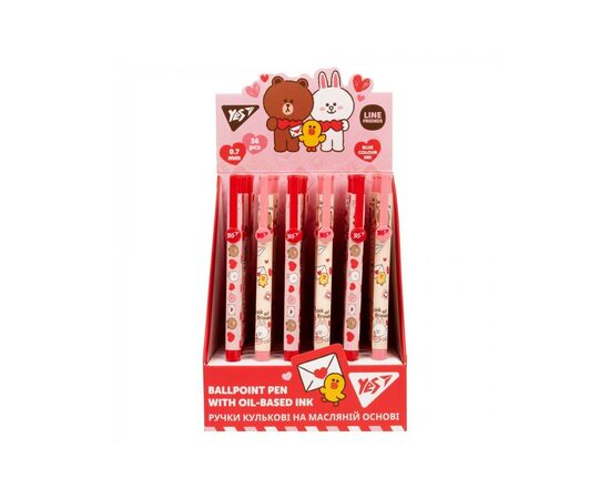 Ручка шариковая Yes Line Friends Love Letter автоматическая 0,7 мм синяя (412119), изображение 4 Ручка шариковая Yes Line Friends Love Letter автоматическая 0,7 мм синяя (412119), изображение 4