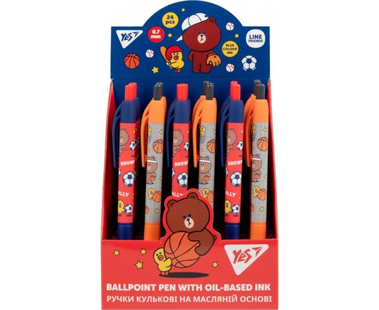 Ручка шариковая Yes Line Friends. Brown`s Sport Club автоматическая 0,7 мм синяя (412120), изображение 3 Ручка шариковая Yes Line Friends. Brown`s Sport Club автоматическая 0,7 мм синяя (412120), изображение 3