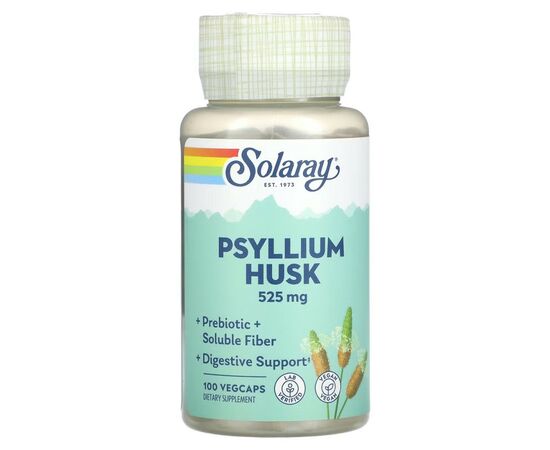 Витаминно-минеральный комплекс Solaray Шелуха семян подорожника, 525 мг, Psyllium Husk, 100 вегетарианс (SOR-01460)