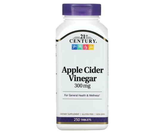 Вітамінно-мінеральний комплекс 21st Century Яблучний оцет, 300 мг, Apple Cider Vinegar, 250 таблеток (CEN-22848)
