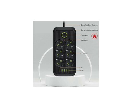 Сетевой фильтр питания XoKo XК-SP6-4-1-BK, изображение 4 Сетевой фильтр питания XoKo XК-SP6-4-1-BK, изображение 4