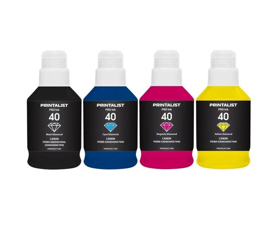 Чорнило Printalist Canon GI-40 для G5040/G6040 4х190г BP/C/M/Y SET Pigm/Water. (PL40SET4)