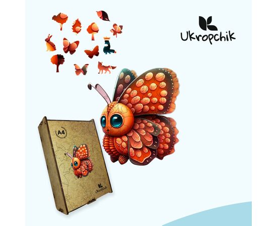 Пазл Ukropchik деревянный Очарованная Бабочка size - M в коробке с набором-рамкой (Enchanted Butterfly A4), изображение 5 Пазл Ukropchik деревянный Очарованная Бабочка size - M в коробке с набором-рамкой (Enchanted Butterfly A4), изображение 5