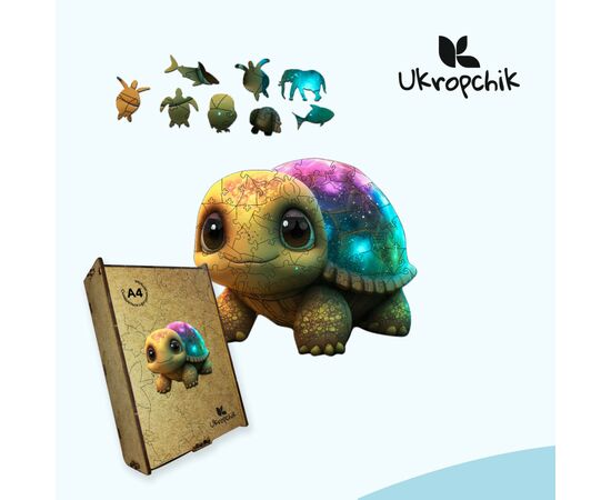 Пазл Ukropchik деревянный Звездная черепаха А4 в коробке с набором-рамкой (Starry Turtle A4), изображение 5 Пазл Ukropchik деревянный Звездная черепаха А4 в коробке с набором-рамкой (Starry Turtle A4), изображение 5