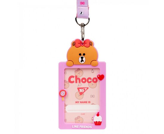 Бейдж Yes силиконовый на ленте Line Friends. Choco (940300)