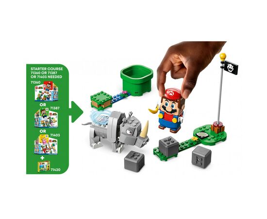 Конструктор LEGO Super Mario Носорог Рамби. Дополнительный набор (71420), изображение 4 Конструктор LEGO Super Mario Носорог Рамби. Дополнительный набор (71420), изображение 4