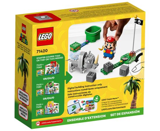 Конструктор LEGO Super Mario Носорог Рамби. Дополнительный набор (71420), изображение 5 Конструктор LEGO Super Mario Носорог Рамби. Дополнительный набор (71420), изображение 5