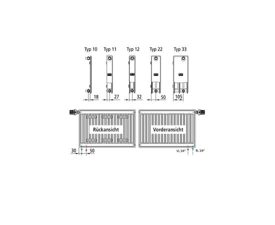 Радиатор стальной Kermi Therm-X2 Profil-V, FTV, 12 тип, 600x1600мм (FTV120601601R2K), изображение 4 Радиатор стальной Kermi Therm-X2 Profil-V, FTV, 12 тип, 600x1600мм (FTV120601601R2K), изображение 4