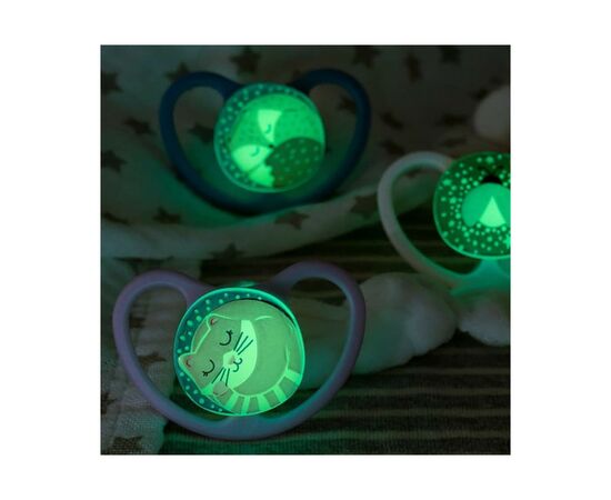Пустышка Nuk Space night Силіконова Розмір 2, синій і сірий 2 шт (3952412), изображение 2