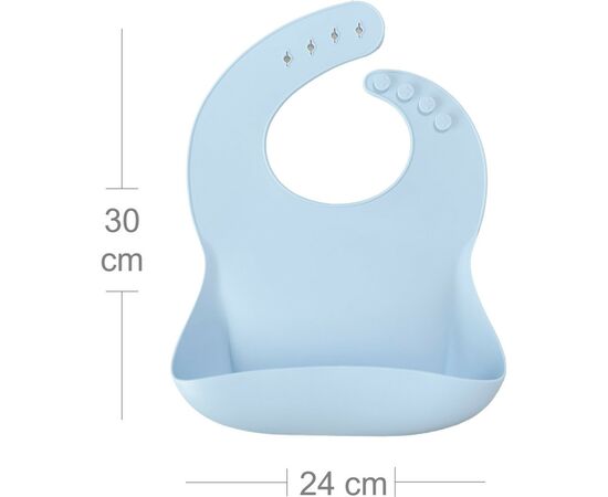 Слюнявчик MinikOiOi силиконовый 100% BASICS - Mineral Blue (101020053), изображение 2 Слюнявчик MinikOiOi силиконовый 100% BASICS - Mineral Blue (101020053), изображение 2