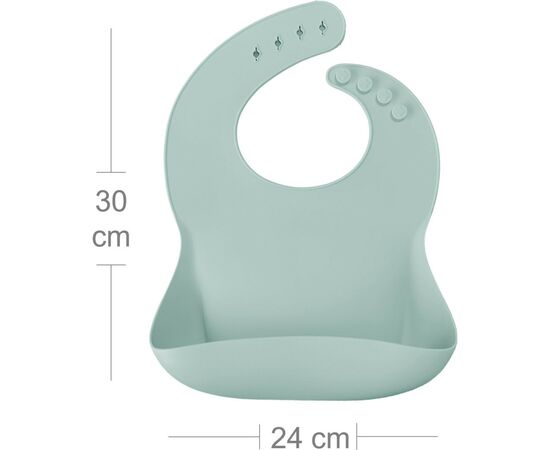 Слюнявчик MinikOiOi силиконовый 100% Basics-Bib 2 шт (River Green/Powder Grey) (101020067), изображение 5 Слюнявчик MinikOiOi силиконовый 100% Basics-Bib 2 шт (River Green/Powder Grey) (101020067), изображение 5