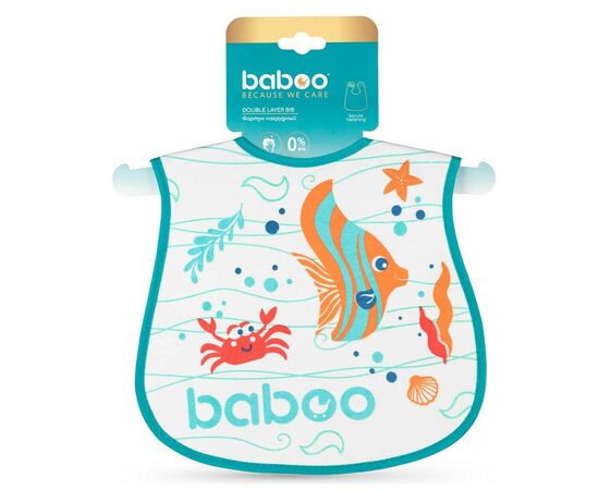 Слюнявчик Baboo хлопковый Sea Life, 3+ месяцев (белый) (11-010), изображение 4 Слюнявчик Baboo хлопковый Sea Life, 3+ месяцев (белый) (11-010), изображение 4