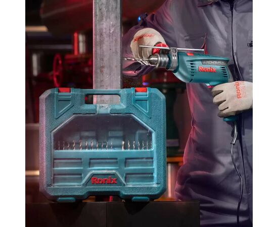 Дрель Ronix ударный 850Вт, набор (2250K), изображение 10 Дрель Ronix ударный 850Вт, набор (2250K), изображение 10