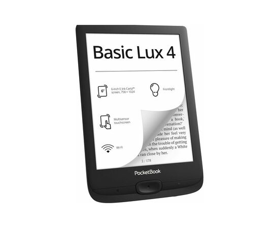 Электронная книга Pocketbook 618 Basic Lux 4, Black (PB618-P-CIS), изображение 2 Электронная книга Pocketbook 618 Basic Lux 4, Black (PB618-P-CIS), изображение 2