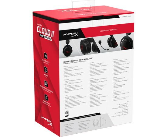 Наушники HyperX Cloud II Core Wireless Black (6Y2G8AA), изображение 9 Наушники HyperX Cloud II Core Wireless Black (6Y2G8AA), изображение 9