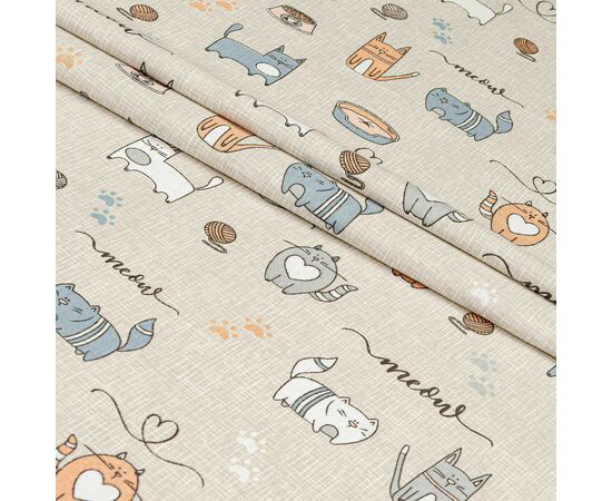 Постельное белье Home Line Кошачья радость бежевый бязь полуторный (174437), изображение 2 Постельное белье Home Line Кошачья радость бежевый бязь полуторный (174437), изображение 2