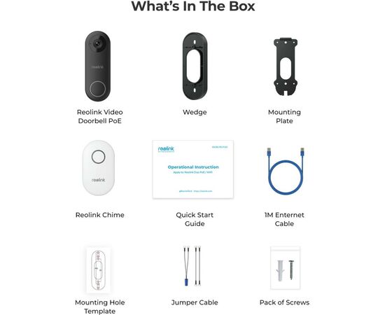 Вызывная панель Reolink Video Doorbell PoE, изображение 6 Вызывная панель Reolink Video Doorbell PoE, изображение 6