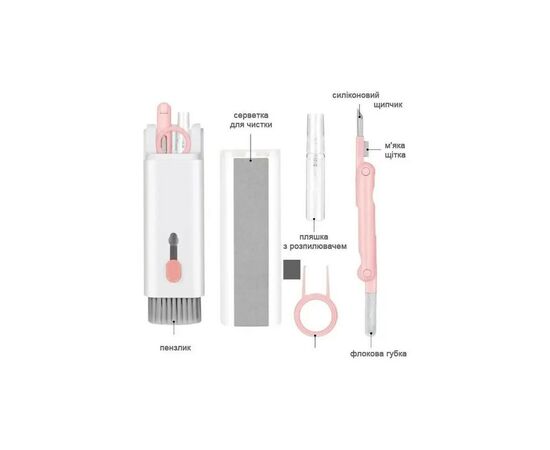 Универсальный чистящий набор XoKo Clean set 100 Pink (XK-CS100-PI), изображение 2 Универсальный чистящий набор XoKo Clean set 100 Pink (XK-CS100-PI), изображение 2