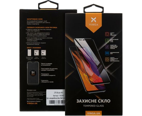 Стекло защитное Vinga ZTE Blade A52 (VGZA52), изображение 2 Стекло защитное Vinga ZTE Blade A52 (VGZA52), изображение 2