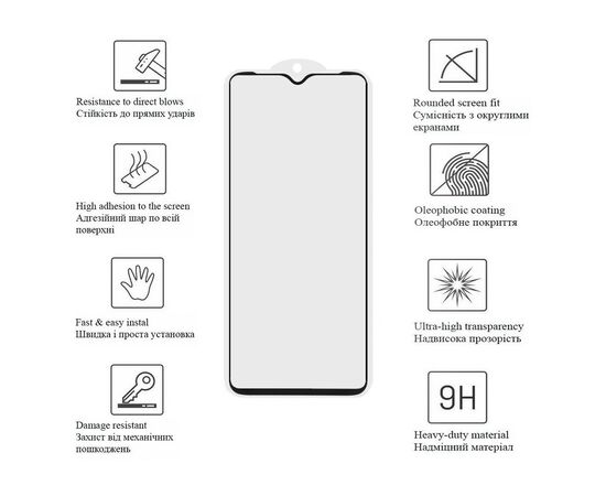 Скло захисне Drobak Samsung Galaxy A04 Black Frame A+ (505083) (505083), зображення 2 Скло захисне Drobak Samsung Galaxy A04 Black Frame A+ (505083) (505083), зображення 2