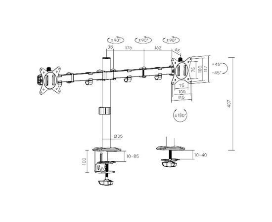 Кронштейн Brateck LDT66-C024, зображення 2 Кронштейн Brateck LDT66-C024, зображення 2
