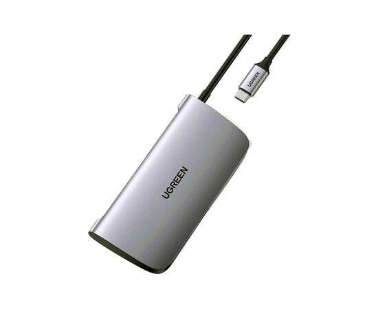 Концентратор Ugreen USB3.0 Type-C to USB 3.0x2/HDMI/RJ45/SD/TF/PD CM212 gray (50852), изображение 3 Концентратор Ugreen USB3.0 Type-C to USB 3.0x2/HDMI/RJ45/SD/TF/PD CM212 gray (50852), изображение 3