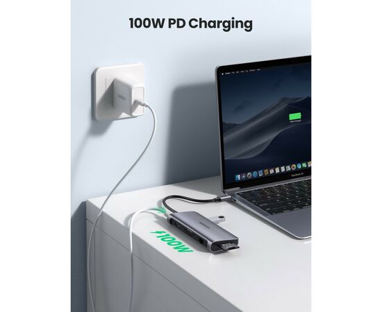 Концентратор Ugreen USB3.0 Type-C to USB 3.0x3/HDMI/VGA/RJ45/SDTF/PD CM179 gray (40873), изображение 6 Концентратор Ugreen USB3.0 Type-C to USB 3.0x3/HDMI/VGA/RJ45/SDTF/PD CM179 gray (40873), изображение 6