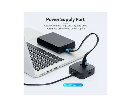 Концентратор Vention USB 3.0 to 4xUSB 3.0 + MicroUSB black (CHBBB), изображение 4 Концентратор Vention USB 3.0 to 4xUSB 3.0 + MicroUSB black (CHBBB), изображение 4