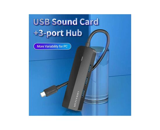 Концентратор Vention USB 3.1 Type-C to 3xUSB 3.0+MicroUSB+3.5mm Sound Adapter black (TGQBB), изображение 2 Концентратор Vention USB 3.1 Type-C to 3xUSB 3.0+MicroUSB+3.5mm Sound Adapter black (TGQBB), изображение 2