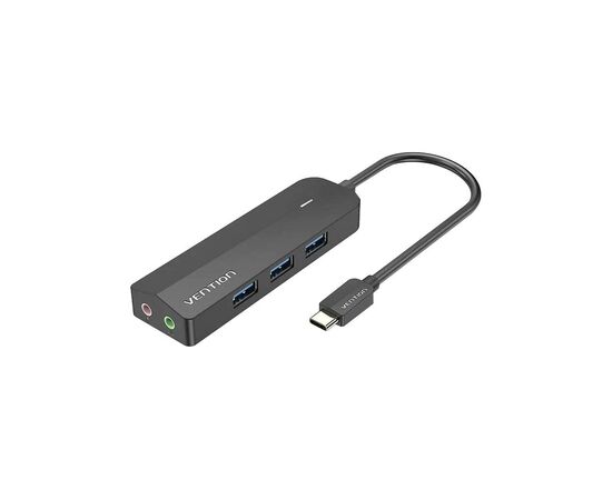 Концентратор Vention USB 3.1 Type-C to 3xUSB 3.0+MicroUSB+3.5mm Sound Adapter black (TGQBB)