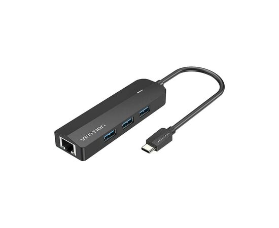 Концентратор Vention USB 3.1 Type-C to 3xUSB 3.0+MicroUSB+RJ45 100M Ethernet black (TGPBB)