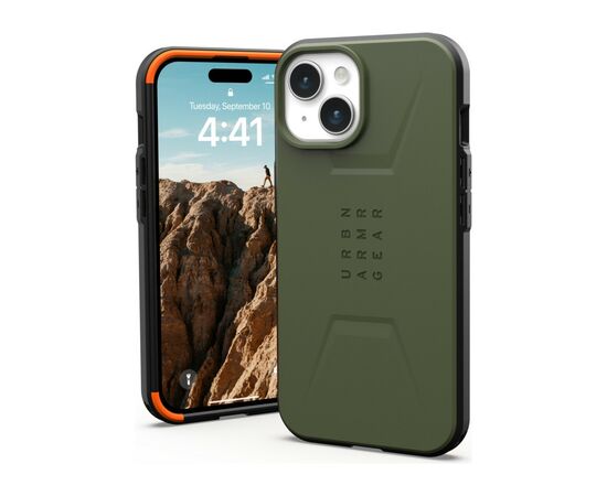 Чехол для мобильного телефона UAG Apple iPhone 15 Civilian Magsafe, Olive Drab (114287117272), изображение 2 Чехол для мобильного телефона UAG Apple iPhone 15 Civilian Magsafe, Olive Drab (114287117272), изображение 2