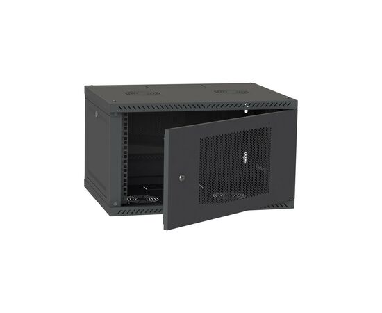 Шкаф настенный Ipcom 6U, 600*450, RAL9005 (СН-6U-060-045-ДП-9005), изображение 2 Шкаф настенный Ipcom 6U, 600*450, RAL9005 (СН-6U-060-045-ДП-9005), изображение 2