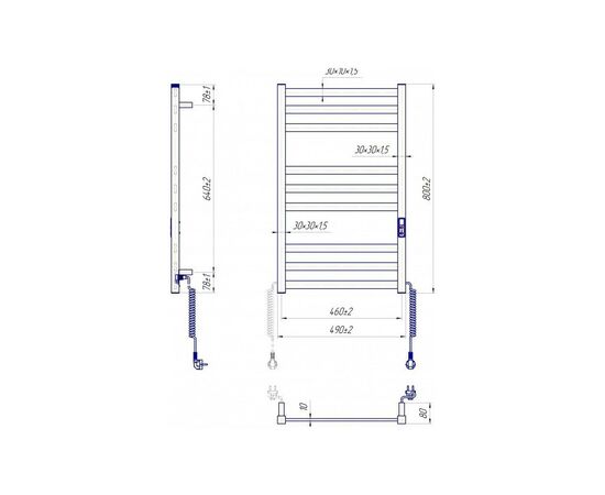 Полотенцесушитель MARIO 2.2.2101.03.BM, изображение 2 Полотенцесушитель MARIO 2.2.2101.03.BM, изображение 2