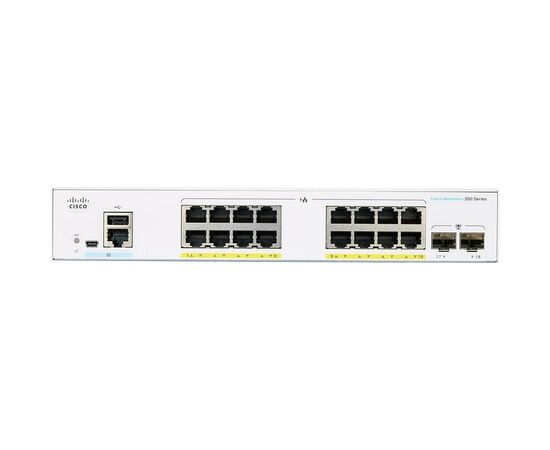 Коммутатор сетевой Cisco CBS350 Managed 16-port GE, PoE, 2x1G SFP (CBS350-16P-2G-EU), изображение 2 Коммутатор сетевой Cisco CBS350 Managed 16-port GE, PoE, 2x1G SFP (CBS350-16P-2G-EU), изображение 2