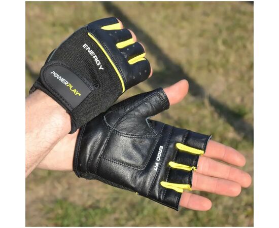 Перчатки для фитнеса PowerPlay 9058 Energy чорно-жовті L (PP_9058_L_Energy), изображение 7