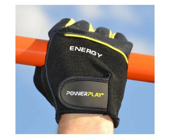 Перчатки для фитнеса PowerPlay 9058 Energy чорно-жовті S (PP_9058_S_Energy), изображение 10