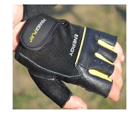 Перчатки для фитнеса PowerPlay 9058 Energy чорно-жовті S (PP_9058_S_Energy), изображение 8