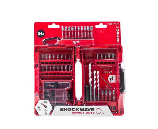 Набор сверл и бит Milwaukee SHOCKWAVE 54шт. (4932479855), изображение 2 Набор сверл и бит Milwaukee SHOCKWAVE 54шт. (4932479855), изображение 2