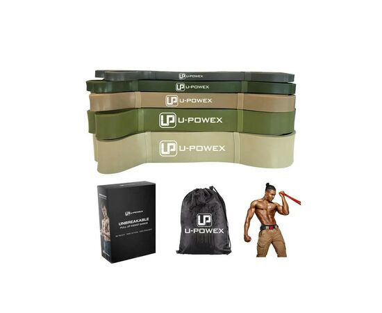 Эспандер U-Powex Pull up band набір 5шт 2.3-18.1kg Olive (UP_1060_5in_Olive), изображение 10 Эспандер U-Powex Pull up band набір 5шт 2.3-18.1kg Olive (UP_1060_5in_Olive), изображение 10