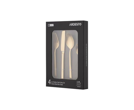 Набор столовых приборов Ardesto Black Mars Favola 4 предмета Золотий (AR0704FSG), изображение 10 Набор столовых приборов Ardesto Black Mars Favola 4 предмета Золотий (AR0704FSG), изображение 10