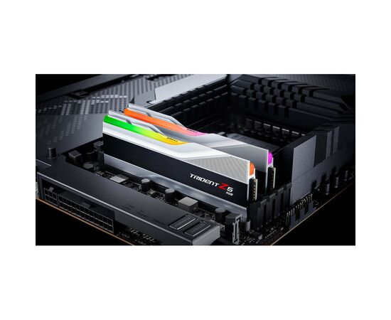 Модуль памяти для компьютера DDR5 32GB (2x16GB) 7600 MHz Trident Z5 RGB Silver G.Skill (F5-7600J3646G16GX2-TZ5RS), изображение 9 Модуль памяти для компьютера DDR5 32GB (2x16GB) 7600 MHz Trident Z5 RGB Silver G.Skill (F5-7600J3646G16GX2-TZ5RS), изображение 9