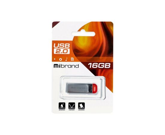 USB флеш накопитель Mibrand 16GB Falcon Silver-Red USB 2.0 (MI2.0/FA16U7R), изображение 2 USB флеш накопитель Mibrand 16GB Falcon Silver-Red USB 2.0 (MI2.0/FA16U7R), изображение 2