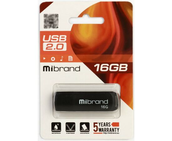 USB флеш накопитель Mibrand 16GB Mink Black USB 2.0 (MI2.0/MI16P4B), изображение 2 USB флеш накопитель Mibrand 16GB Mink Black USB 2.0 (MI2.0/MI16P4B), изображение 2